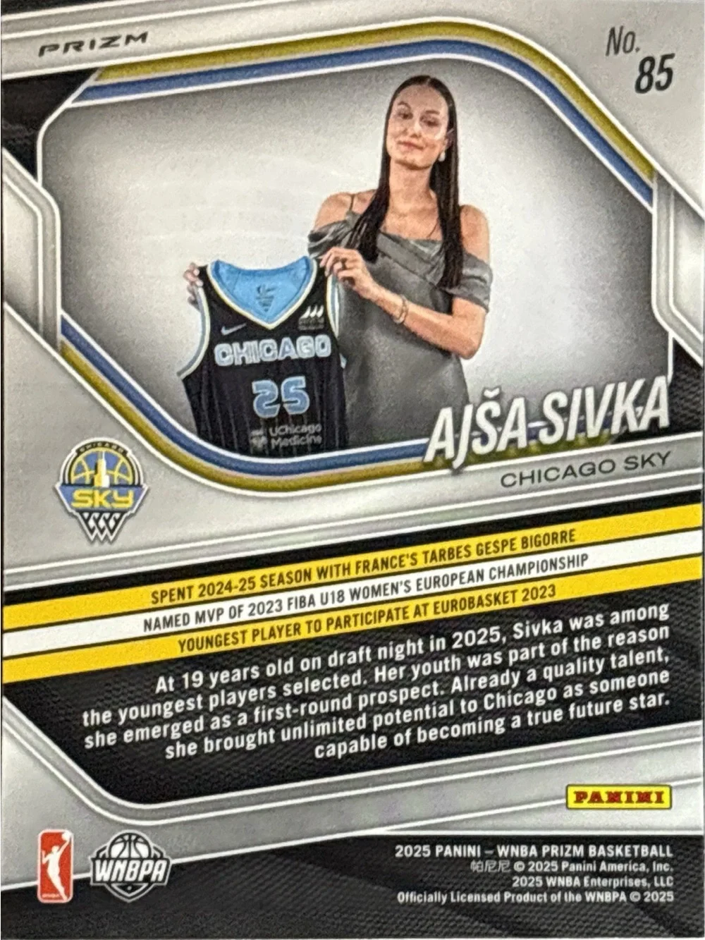 Panini Prizm Ajsa Sivka Chicago Sky Rainbow Prizm Rookie Basketball Card